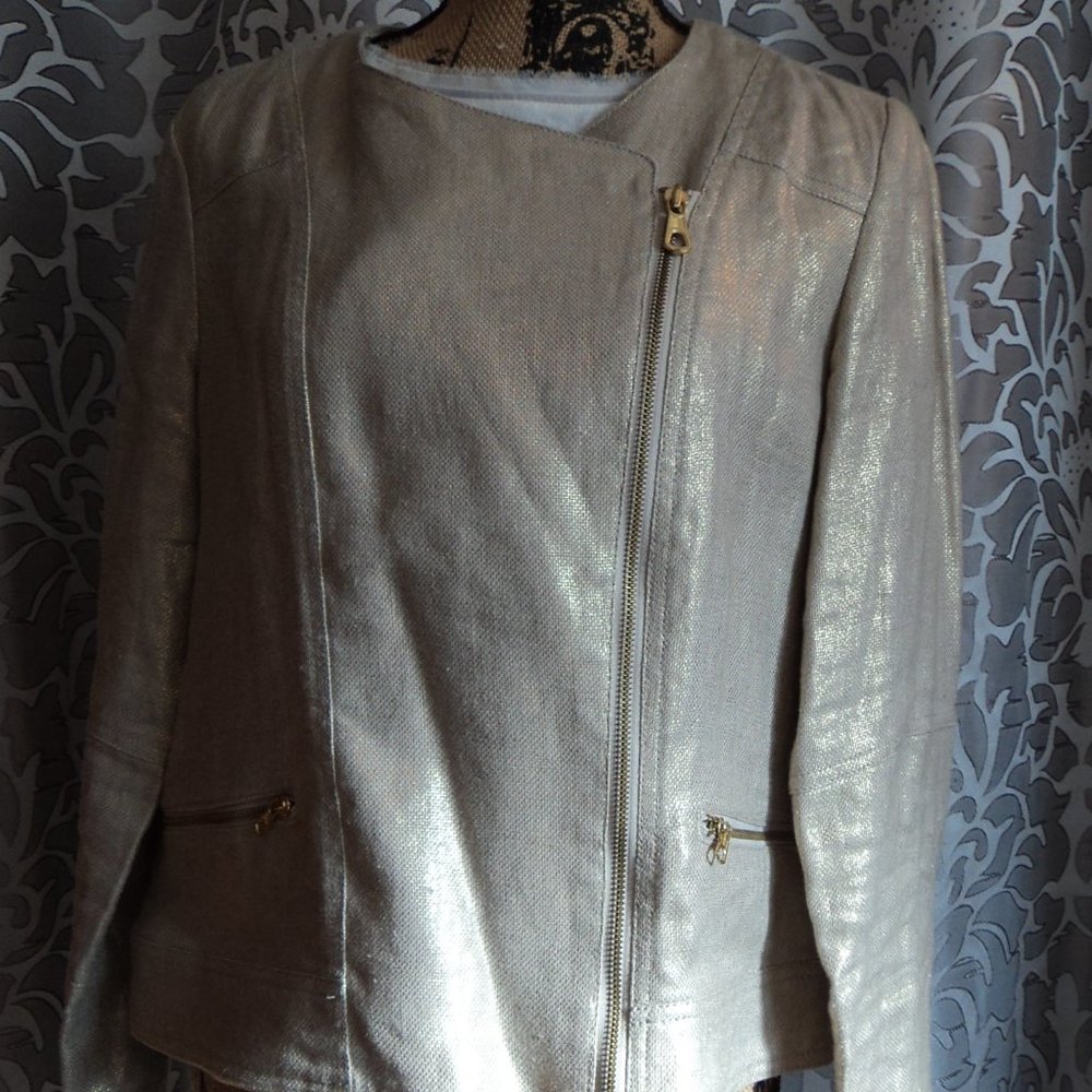 CHICO'S -- Night Out Cropped Moto Jacket Chico's Size 1